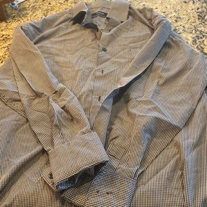 Mens black and white button down